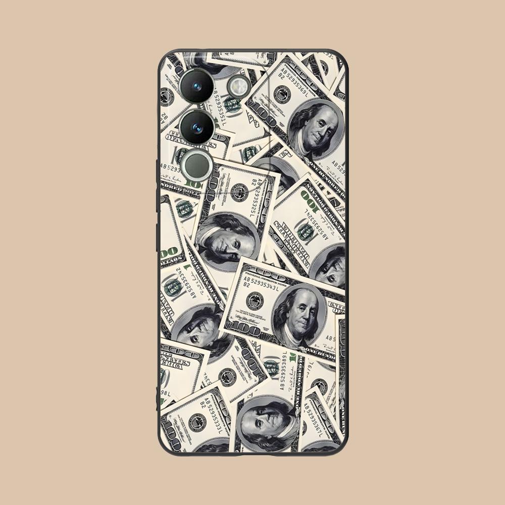 USD Dollar Matte TPU Mobile Phone Case for VIVO V60 V50 V40 V30 V29 V27 V25 V23 Pro Lite 5G Colorful Printing Cover