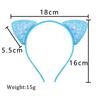 Glitter Cat Ears Headband Kitty Headband for Girls and Women Sparkly Hair Metal Hoop Shiny Hairbands Hair Accessories for Daily