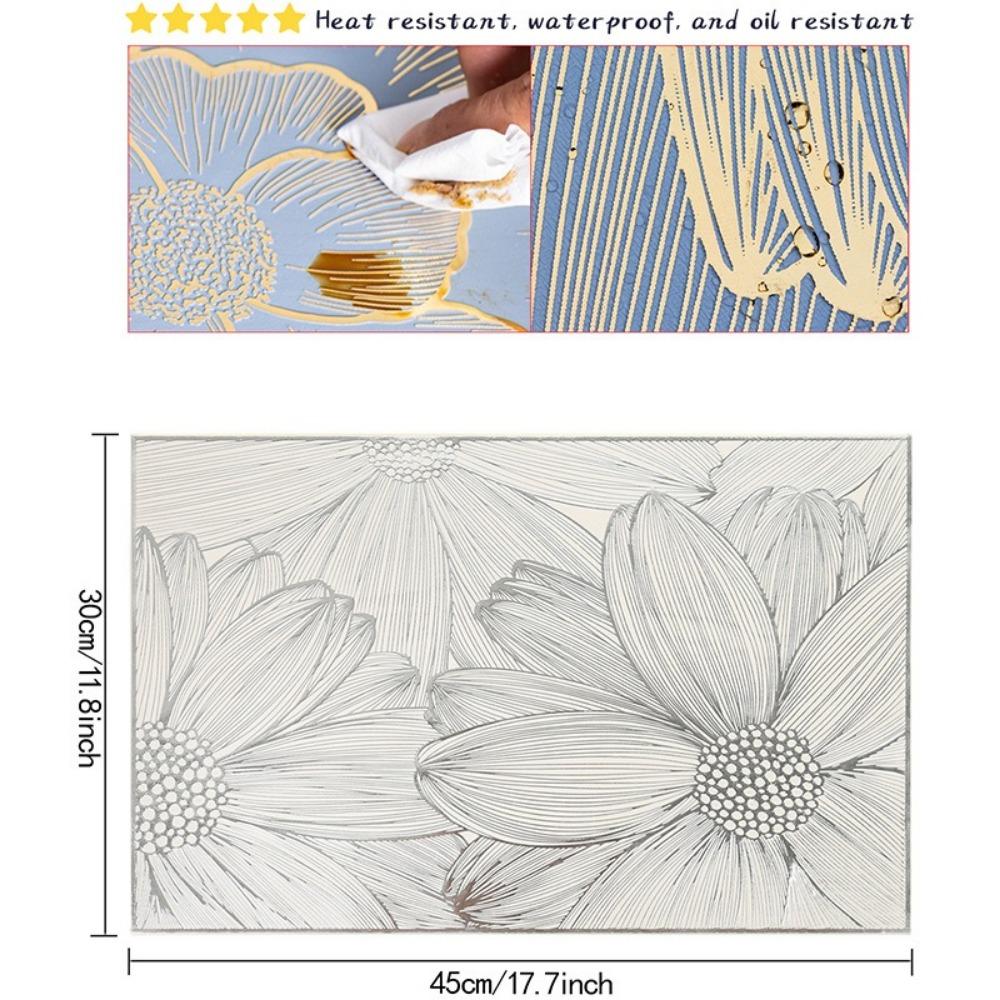 PVC Meal Mat Rectangle Dinning Table Mat Light Luxury Drain Mat Home Hotel Decoration