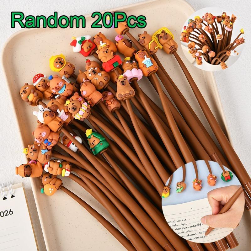 1Pc Cute Capybara Series Cartoon Neutral Pens Black Ink Creative Soft Neutral Pen Student School Stationery Prize Wholesale Random style 1Pc