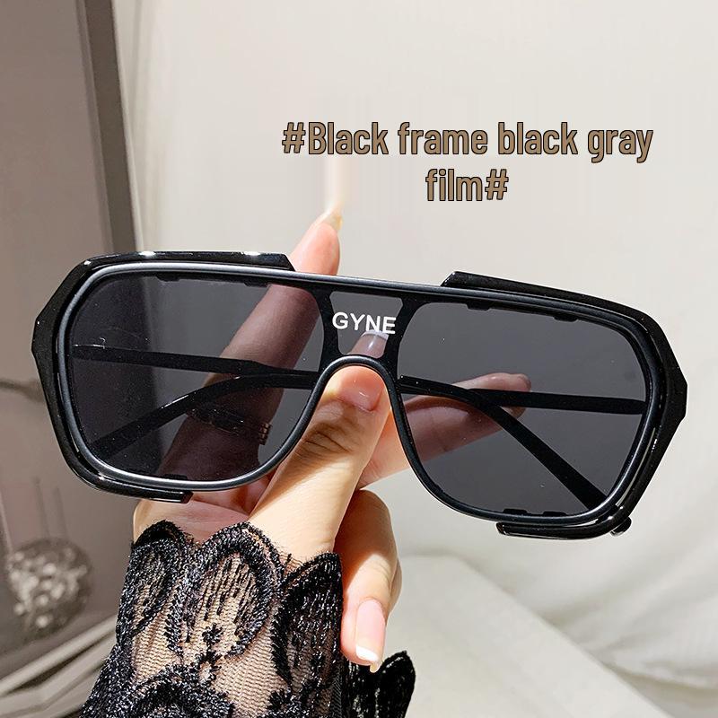 European & American Stylish Large Frame One-Piece Sunglasses - Influencer Street Style