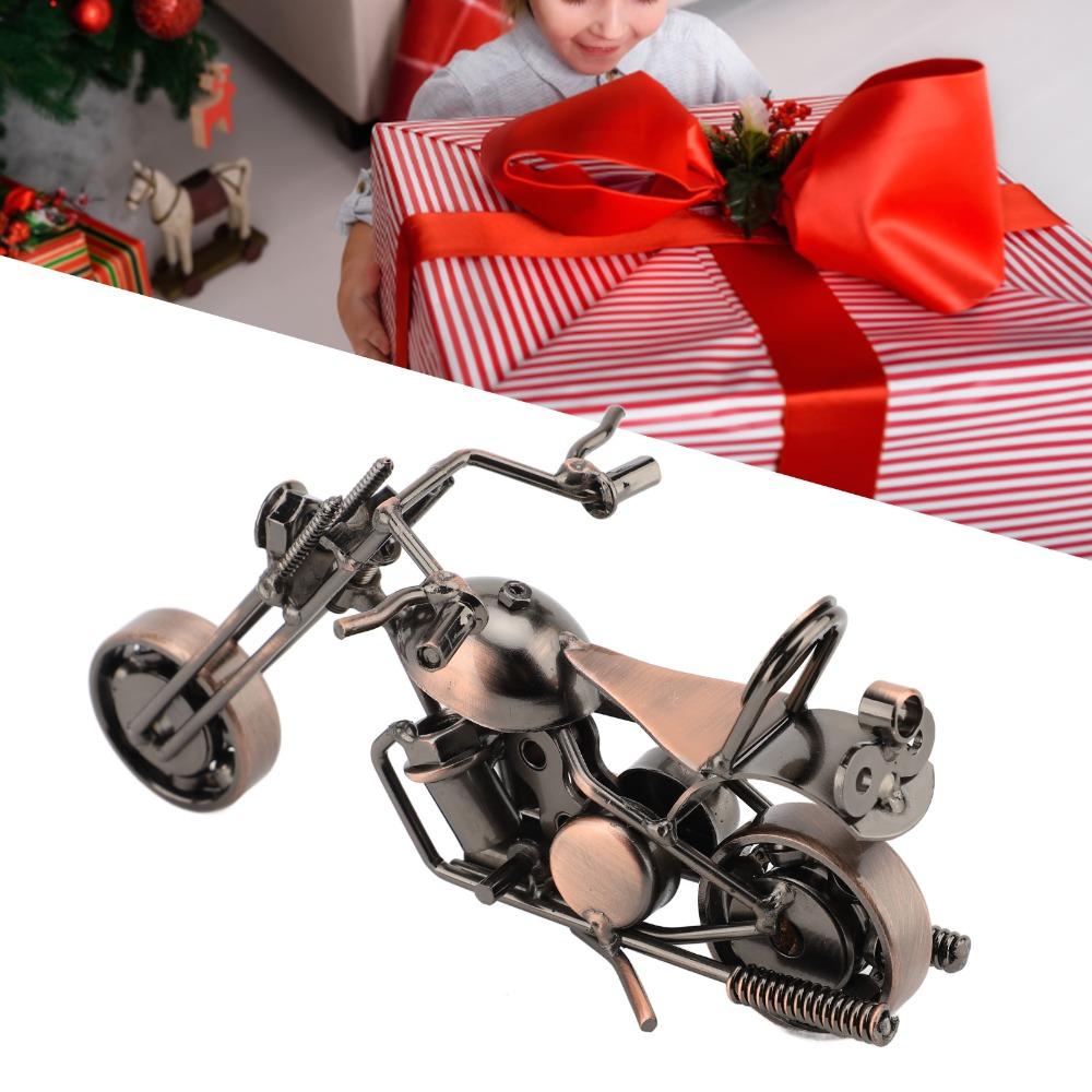 Movable Wheel Motorcycle Ornament Movable Handlebar Motorcycle Sculpture Office Desk