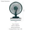 5000mAh 4 Speed Settings USB Rechargeable Oscillating Desk Fan Mini Table Cooling Fan Adjustable Head Home Office Personal Fan