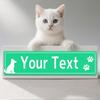 1pc Bright Teal Green Dog Silhouette Paw Print Metal Plaque Custom Text Waterproof Wall Decor 10x40cm