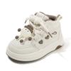 Children's Sports Shoes - Spring/Autumn Cartoon High-Top White Sneakers for Girls, Casual Skate Shoes for Boys, Soft-Soled Shoes for Toddlers