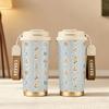 532ml Coffee Mug Vintage Floral Element Lanyard Insulated Cup Hot Cold Cup Leakproof Coffee Cup Car Cup Heat Proof Travel Cup