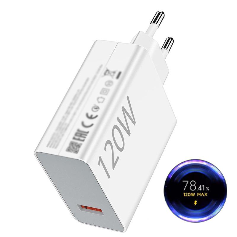 European Standard Fast Charger for Xiaomi Redmi - Supports 120W, 100W, 90W, 67W, 45W, 33W, Gold Label 6A