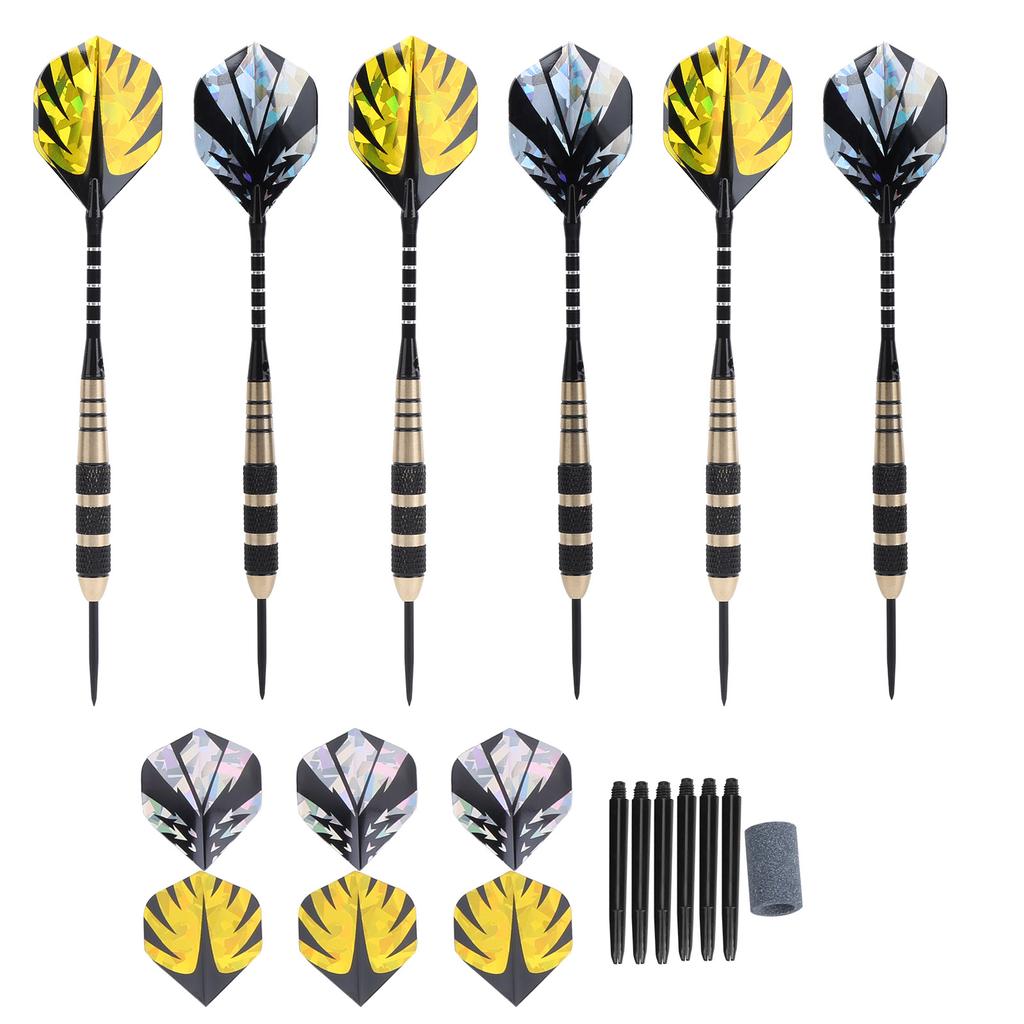 Darts Kit 12 Dart Tail Flights Shafts Black Nickel Copper Hard Tip Detachable Sports Game Supplies