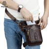 Top-grain Genuine Leather Men's Motorcycle Leg Bag Retro Crocodile Print Genuine Leather Motorcycle Riding Waist Bag