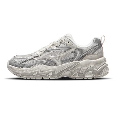 TRAINER 2K Shock Absorbers Slip Resistant Low Top Running Shoes Unisex White Gray Mizuno D1GH250403
