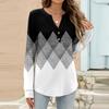 Women's Fashion Casual Printed Long Sleeve T-Shirt Pullover Top
