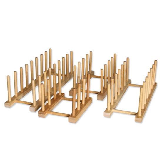 Kitchen Storage Rack Bamboo Anti-skid Plate Pot Lid Dish Bowl Drying Holder Organization Cutting Board Drainage Stand