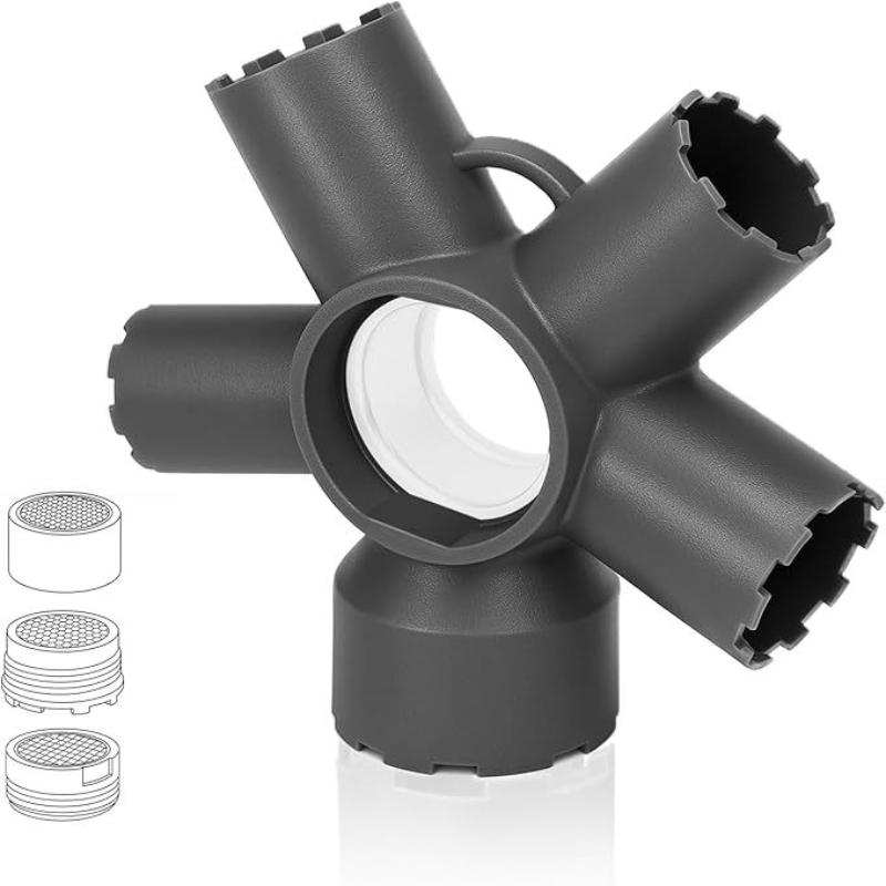 1 Stück Wasserhahn-Perlator-Schlüssel 10 in 1 ABS Wasserhahn-Perlator-Entfernungswerkzeug für Gewinde-Perlatoren/Perlatoren mit Gehäuse, Schnittkante & Rund