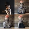 Creepy Skeleton Biochemical Mask For Halloween Festivities Full Cover Silicone Head With Hat