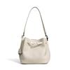 New lychee pattern bucket bag fashionable women's messenger bag women's solid color fashionable versatile leather shoulder armpit bag
