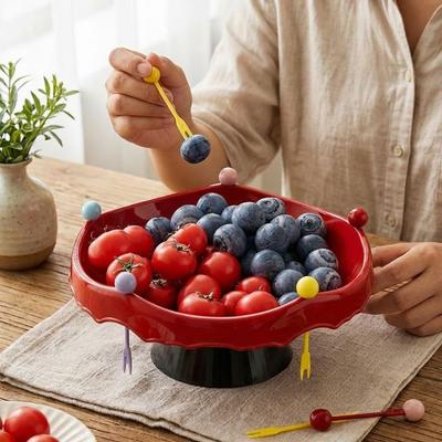 Draining Fruit Water-Filtering Bowl 360° Rotating Fruit Serving Plate  Party Food Trays
