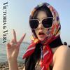 VICTORIA&VERA Spring/Summer Floral Print Mulberry Silk Scarf
