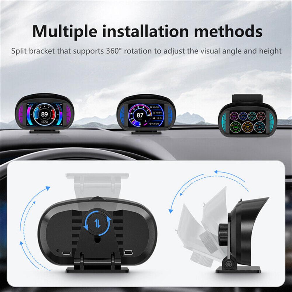 3 In Car OBD GPS HUD Digital Head Up Display Speedometer Speed Temp Alarm Gauge