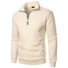 Men's Stand Up Collar Casual Hoodie Men's Solid Color Fashionable Men's Pullover Hoodie