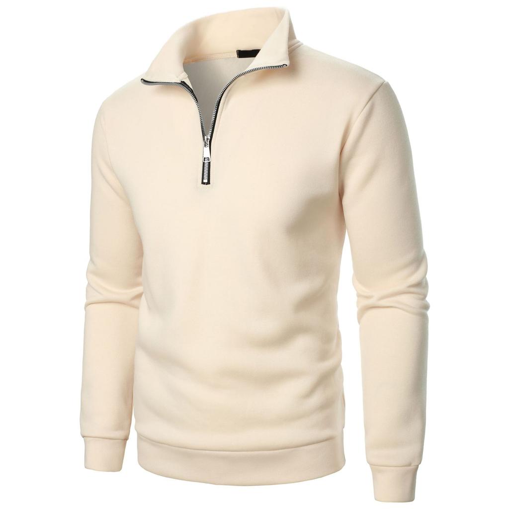 Men's Stand Up Collar Casual Hoodie Men's Solid Color Fashionable Men's Pullover Hoodie