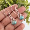 Blue Copper Turquoise Handmade Gemstone Earrings, 925 Sterling Silver Earrings Dainty Silver Jewelry, For Engagement Gift