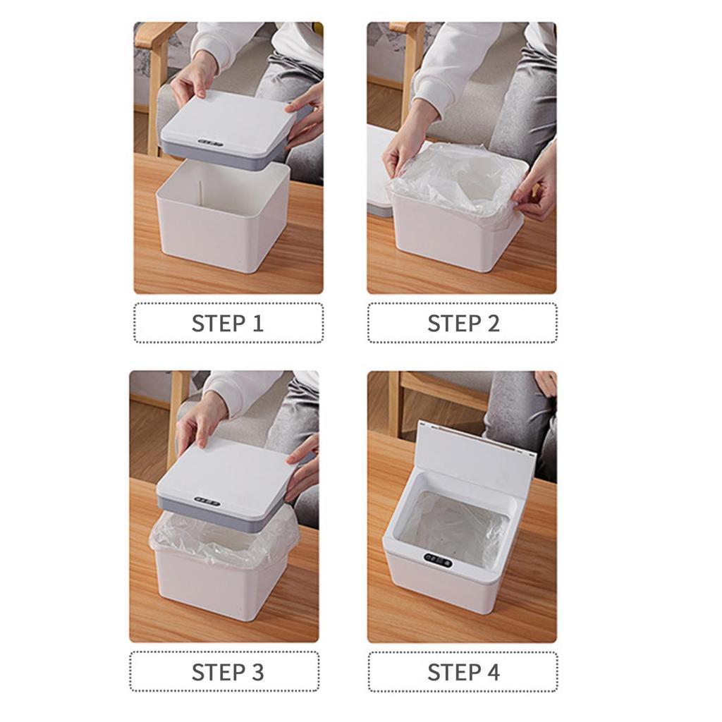 6L Touch Free Trash Cans Smart Induction Trash Bin Automatic Garbage Can Infrared Motion Sensor with Lid for Car