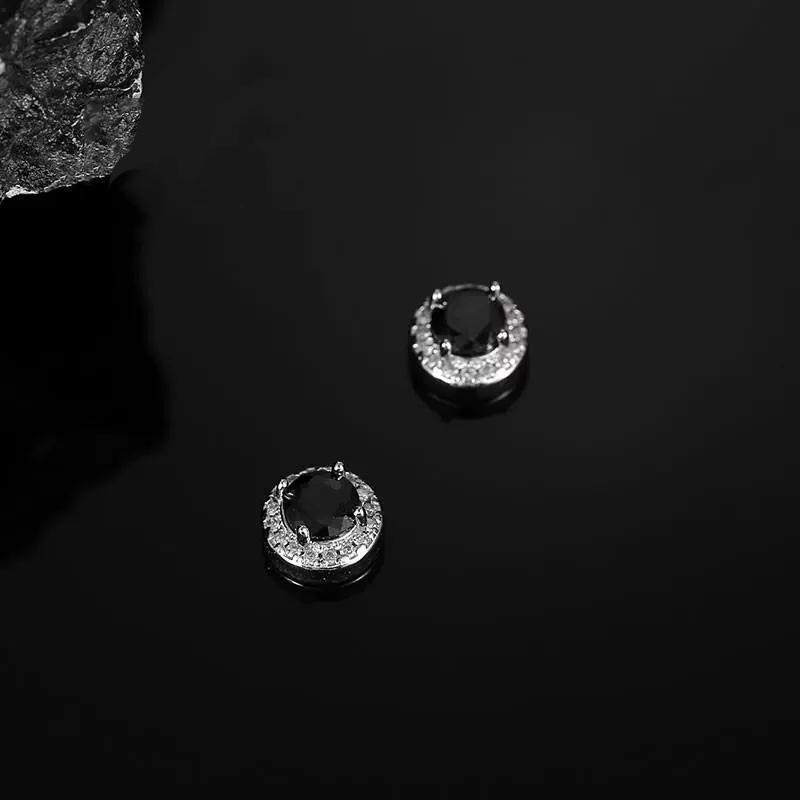 2pcs Without Ear Holes Exquisite Circle Stud Earrings Personality Zircon Jewelry Accessories Magnetic Earrings Clip Earring