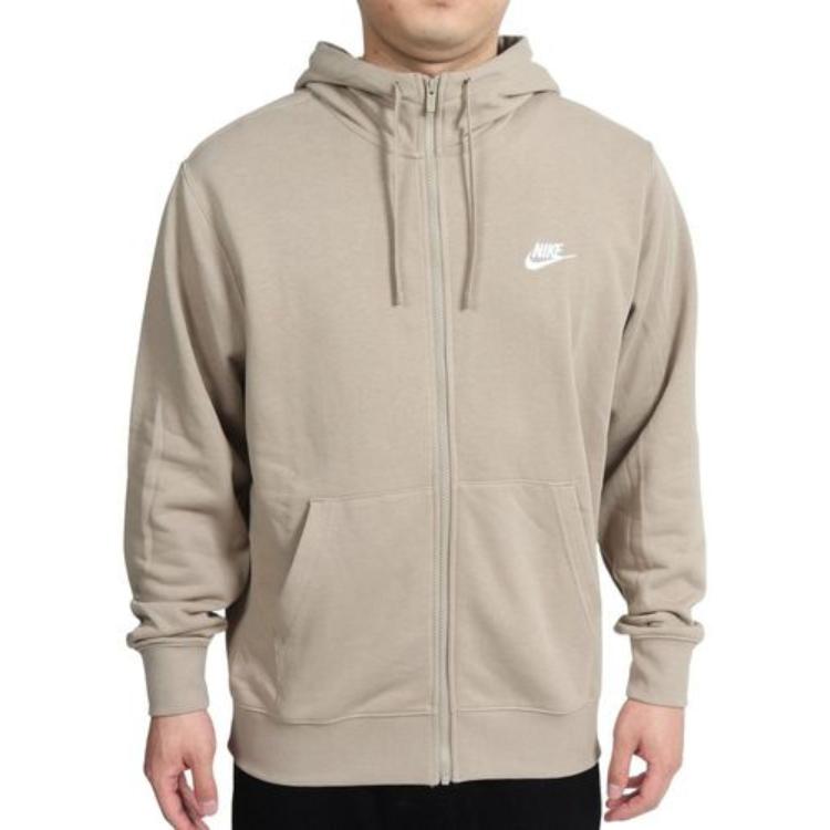 Nike Hooded Drawstring Logo Print Long Sleeve Sweatshirt Men Tops Brown Bv2649-247