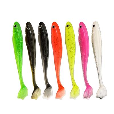 5 Stück 3D Auge Ente Handfläche Paddelschwanz Weicher Angelköder Souple Effektiver Köder Kunststoff Hecht Kunstköder 10cm 5.5g