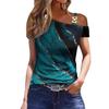 2023 Bestseller Women's Simple Short Sleeve T-Shirt with Metal Buckle Print