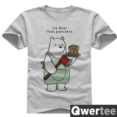 Biz Çıplak Ayılar Karikatür Kısa Kollu Üst Tee Unisex T-shirt