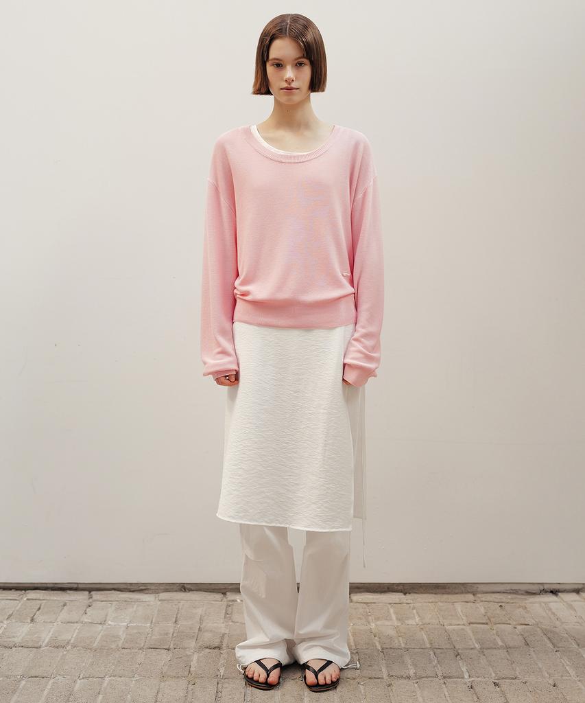 ANDNEEDS Scoop U-Neck Knit (Pink)