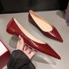 Fashion 2025 Summer Pointed Toe Flats Design Sensation Low Cut Increased Height Inner New Fashion Women Flat Shoes Painted Leather Shoes