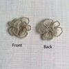 10PCS 4CM Organza Fabric Floral Appliques 3D Embroidered Simulation Lace Flowers Patch White Gold Translucent