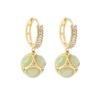 Premium Green Diamond Ball Opal Earrings Light Luxury Niche Design Ear Buckle Earrings New Trendy Earrings