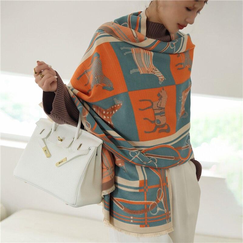 Horse Unisex Luxury Scarf Fashion Warm Perfect Gift High-Grade Winter Elegant Neckwear Shawl Horse Unisex Luxury Scarf Fashion Warm Perfect Gift High-Grade Winter Elegant Neckwear Shawl