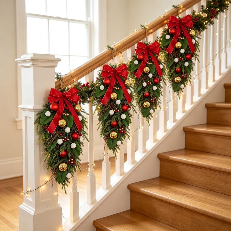 Handmade Christmas Wreath With Dried Fir Branches Hanging Decor Door Wall Tree Festive Home Party Decoration