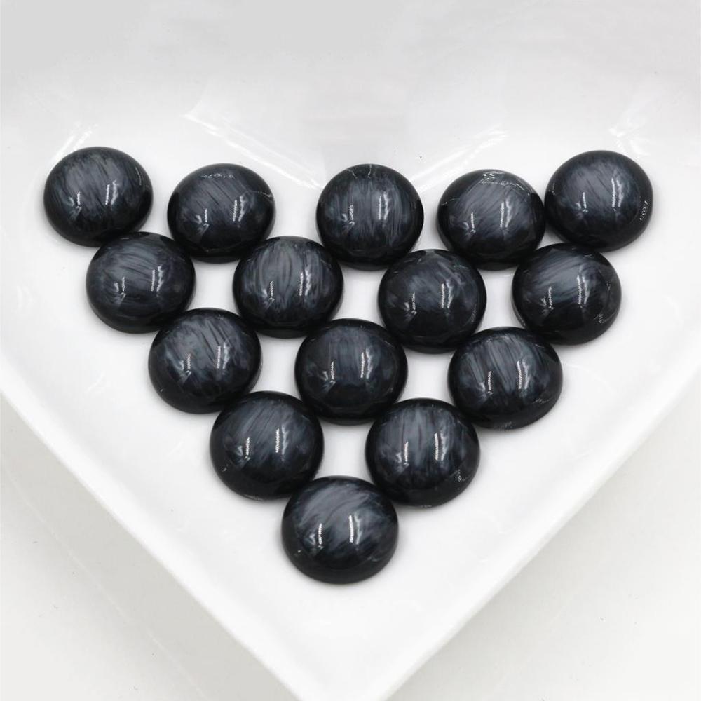 New Fashion 40pcs 12mm Mix Colors Stylish Color Brushed Style Flat back Resin Cabochons Cameo