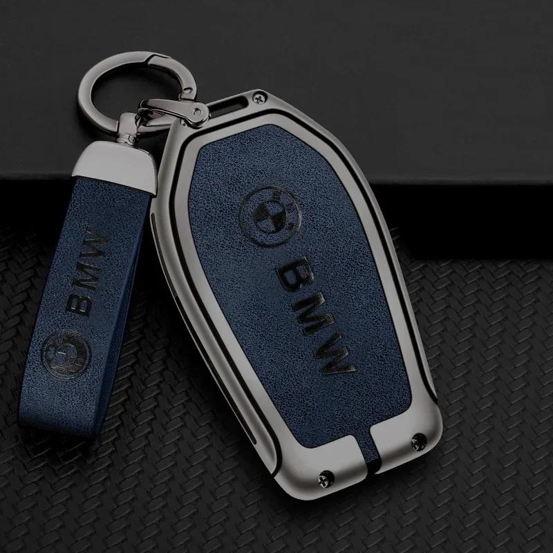 

Hot 2025 Alloy Car Key Cover Protect Case Shell Leather Keychain For BMW G08 G38 G28 F52 G26 G02 G01 G07 G06 G05 IX3 F40 G30 G20