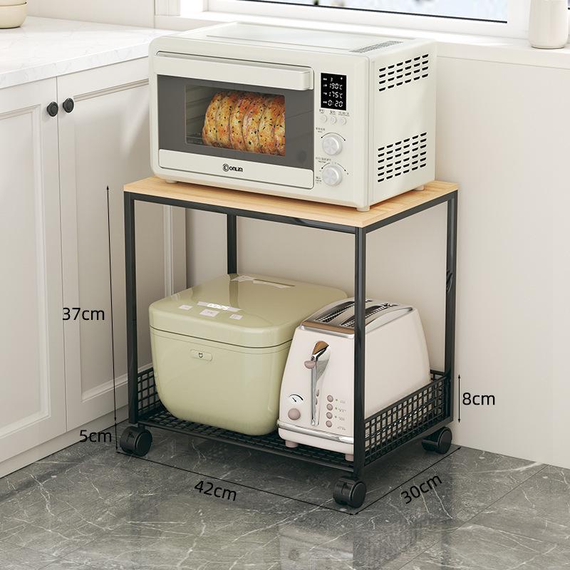 Countertop Kitchen Microwave Rack with Drawer for Oven, Rice Cooker, Air Fryer, and Appliances - Floor Standing Storage Organizer