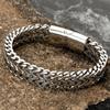 Luxry Double Curb Chain Bracelets for Men Stainless Steel Punk Rock Biker Antique Cubic Chain Male Pulseira Jewelry