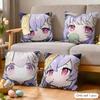 Qiqi Cute Genshin Impact Cushion Cover Silky Short Plush Invisible Zipper Dustproof Sofa Pillow Case For Home Decor