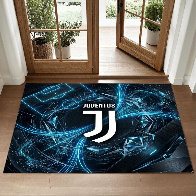 Juventus FC Design Crystal Velvet Rug Soft Decorative Mat for Bedroom Entrance