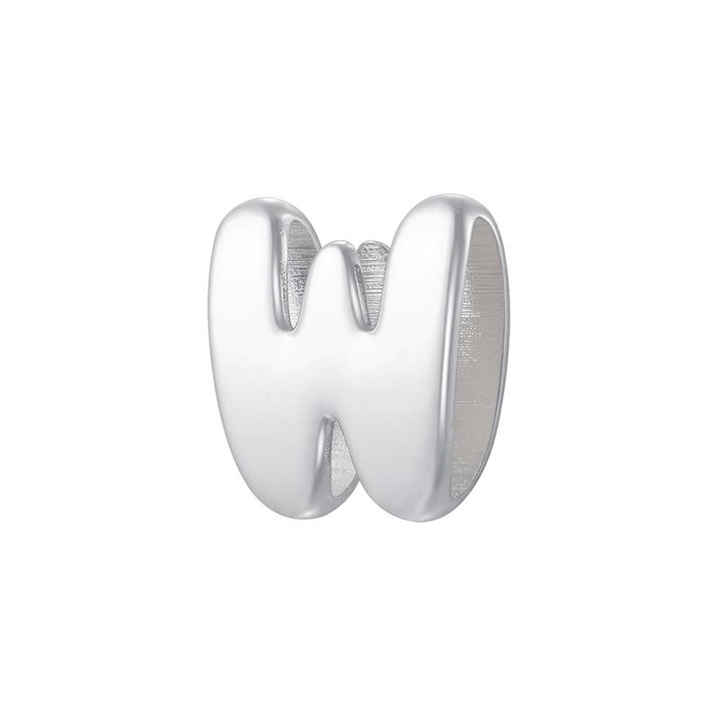 1Pcs Silvery Large/Small Polished Bead Letter Charm Pendant Suitable for Handmade Jewellery Accessories 1 Piece: VZ518