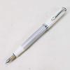Pelikan M405 Fountain Silver 14K Fine Nib Souverän Pen, White, Gold,