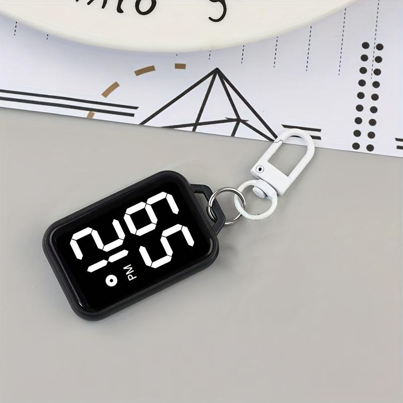 LED Keychain Pocket Watch Digital Electronic Watch Keychain Luminous Function Hanging Watch Touch Display Digital Pendant Watch