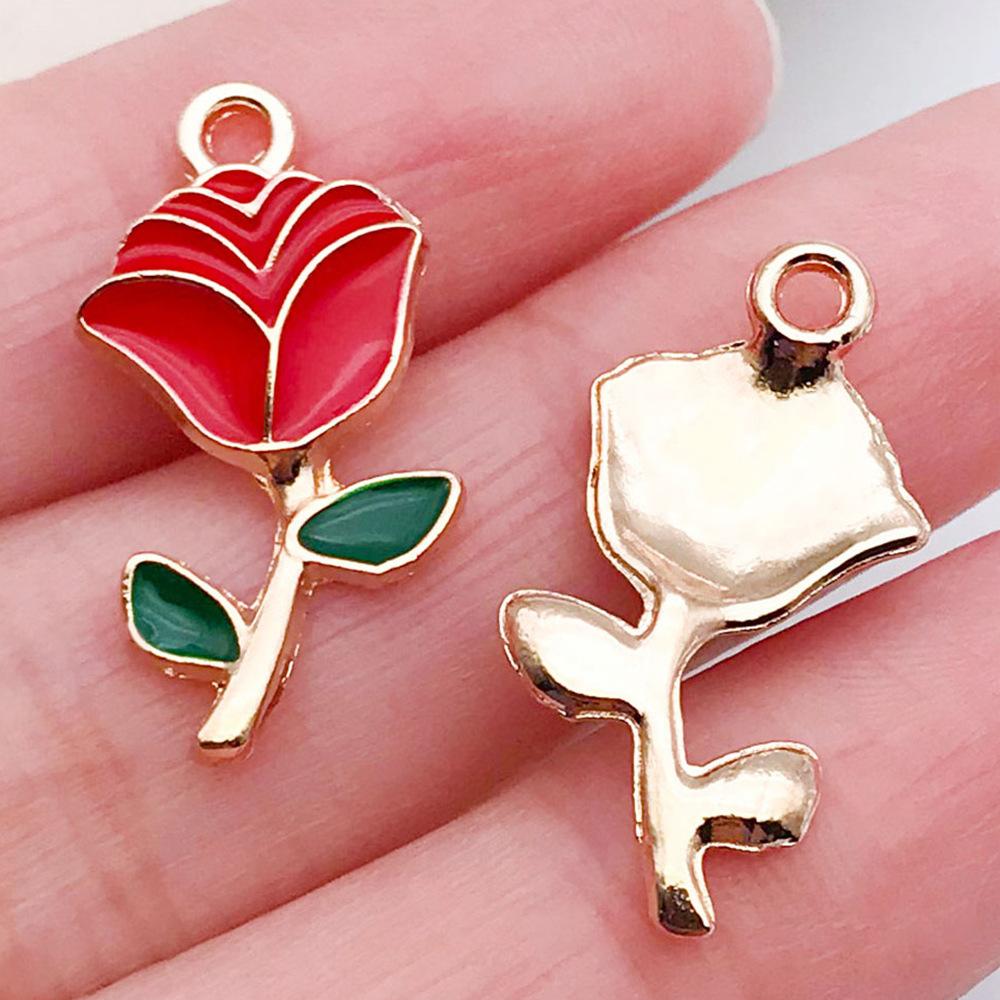 Red And Love Heart Peach Jewellery Accessories Diy Bracelet Keychain Necklace Pendant Alloy Oil Drop