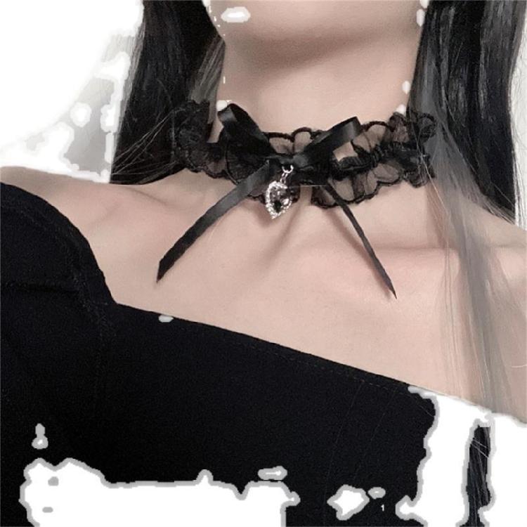 Bows Choker Lolit Choker Necklace Ribbon Choker Vintage Lace Choker Goth Choker