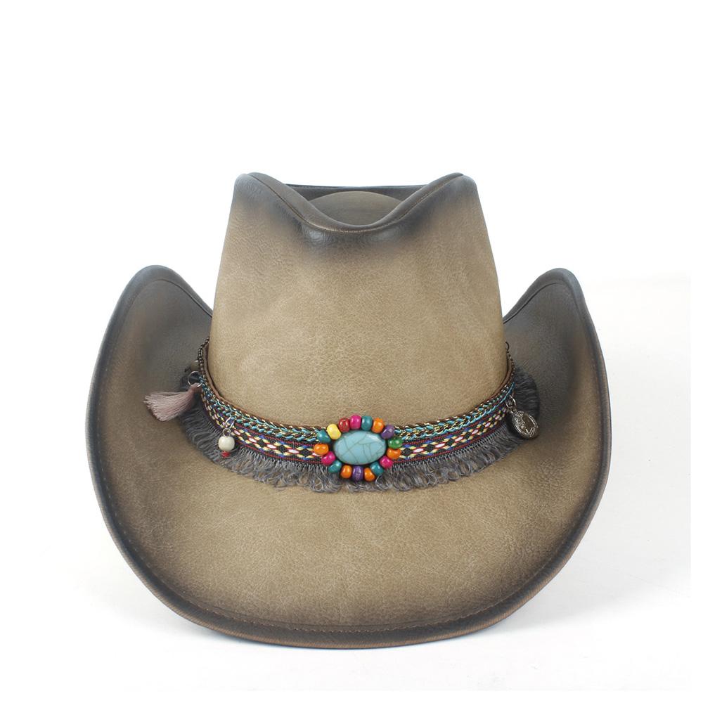 Pălărie de cowboy occidentală 100% din piele pentru bărbați, pentru gentleman, tată, Jazz, Sombrero Hombre, mărimea 58-59CM, stil 36