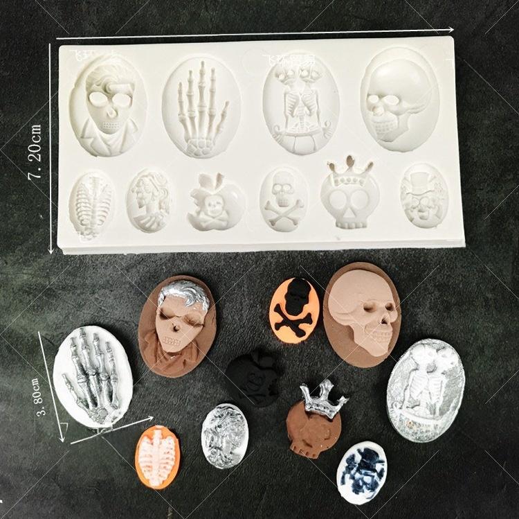 loween Sugar Art Pumpkin Skeleton Spider Owl Coffin Cake Decoration Silicone Mold Baking Cooking Tools